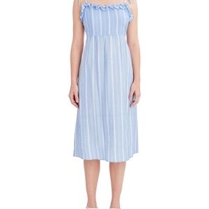 BCBG Paris Women's Tie Shoulder Midi Dress Size S Stripe